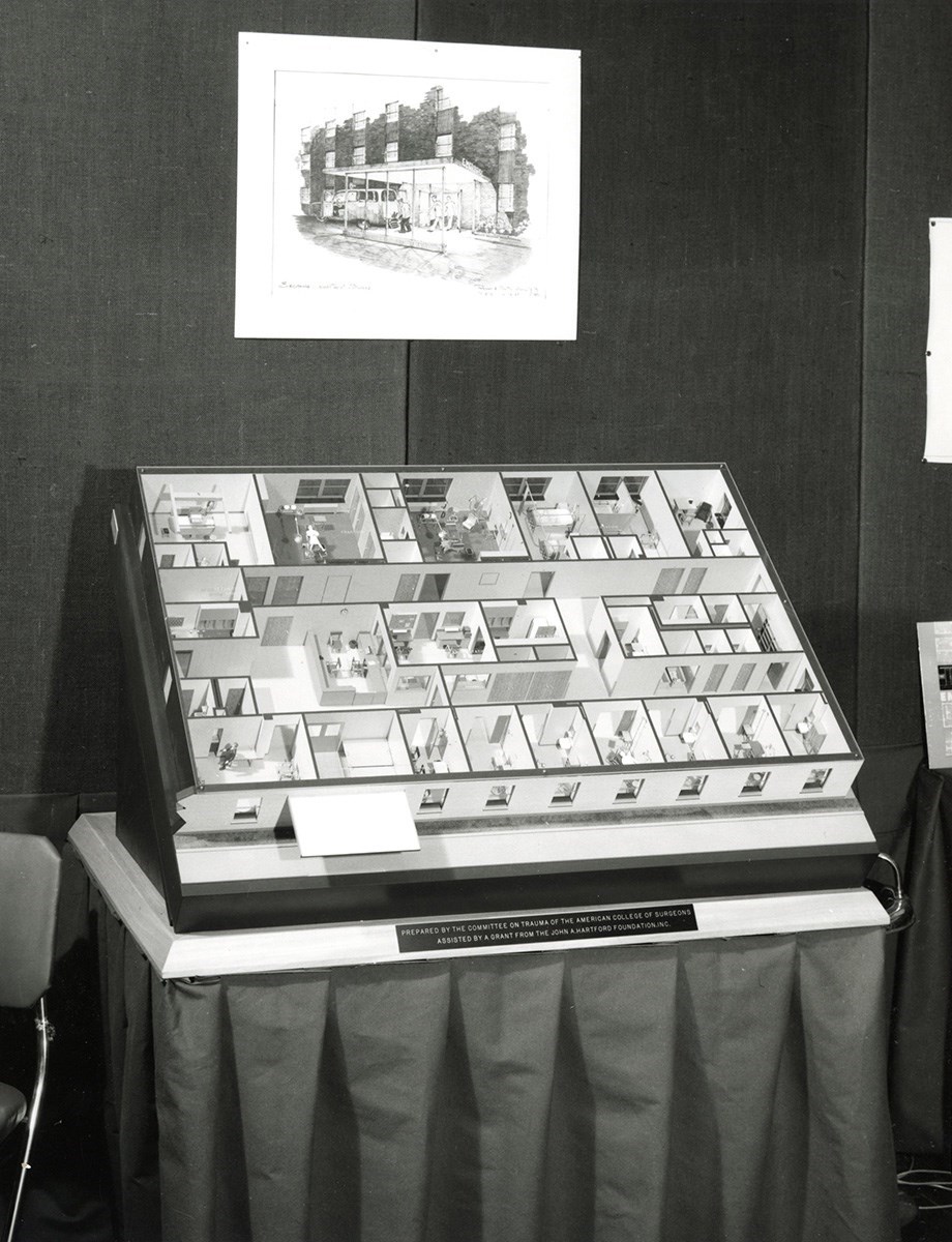 Photo of model emergency room 